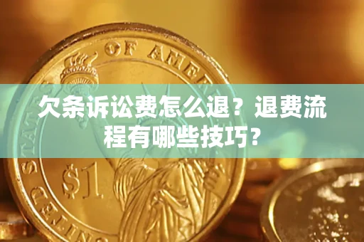 武汉欠条诉讼费怎么退？退费流程有哪些技巧？