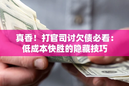 武汉真香！打官司讨欠债必看：低成本快胜的隐藏技巧