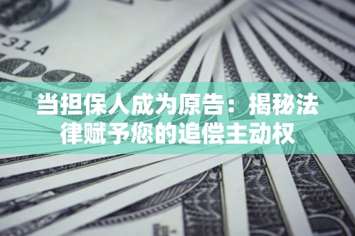 武汉当担保人成为原告:揭秘法律赋予您的追偿主动权 武汉当担保人成为原告:揭秘法律赋予您的追偿主动权